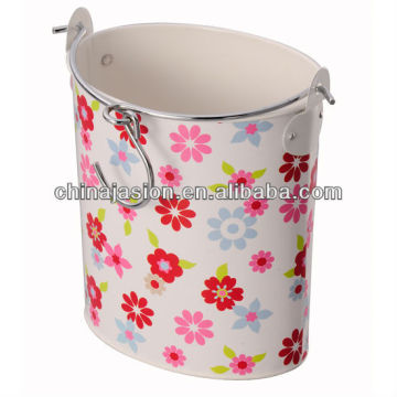 metal PVC Laundry Box with wire handle + hook