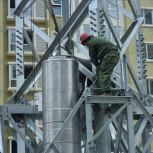 Sistem pembuangan asap saluran ventilasi boiler