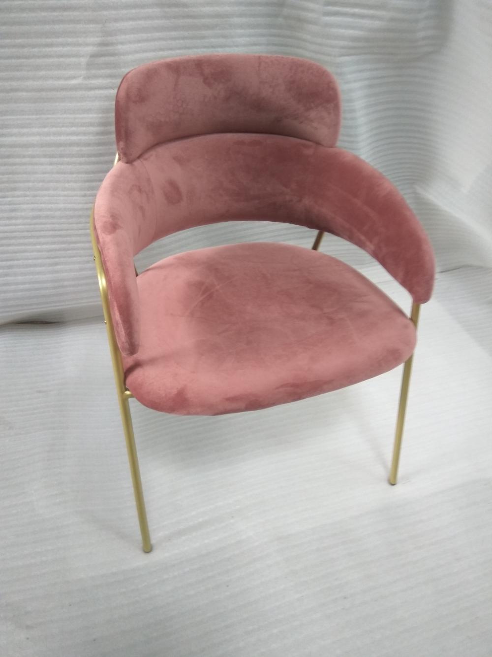 Cadeira de restaurante Rose Gold Stainless Steel Legs