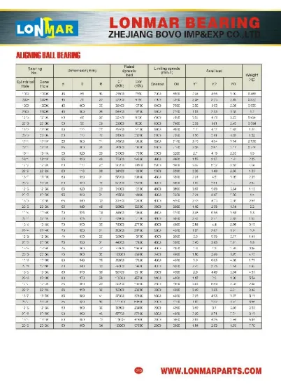 02 ALIGNING BALL BEARINGS 1209 2209 1309 2309 1210