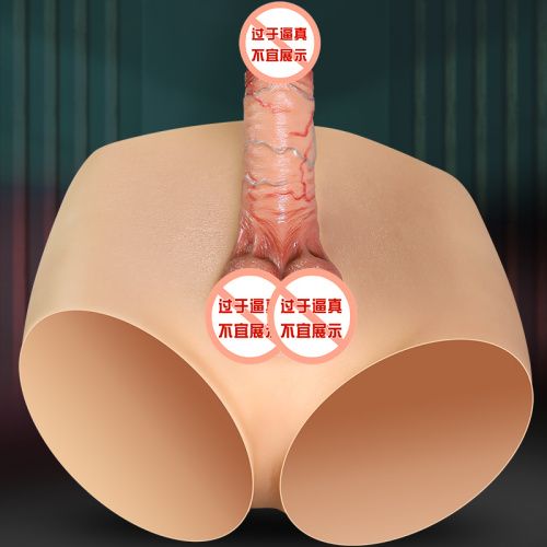 Calças de silicone nus de pênis falsas