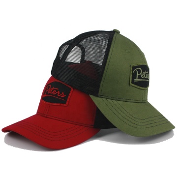 Benutzerdefinierte 2 -Ton -Trucker -Hüte: Qualität Polyester Mesh Cotton Sticker Patch Caps