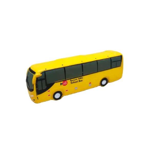 2020 Trendy Custom Promotional PU Foam School Bus Shaped Stress Relief Toy