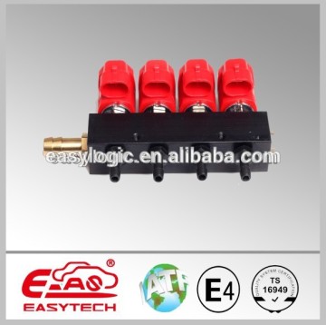 EASY valtek 3ohm 3/4cylinder red coil cng lpg fuel Injector rail