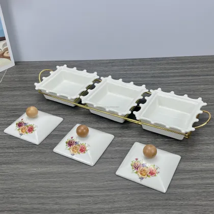 Luxury Dried Fruit Snack Bowl with Iron Frame