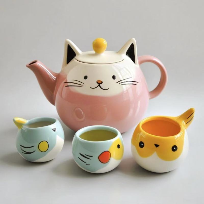 Mini Cartoon Cute Cat Mug Set - Fun & Stylish Drinkware