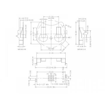 BS-M-SI-R-CR3034B Επαφές μπαταριών για CR3034 BR2016