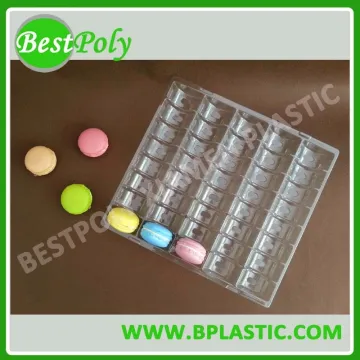 Plastic clamshell tray for 4, 6,12,18,35,40PC macarons
