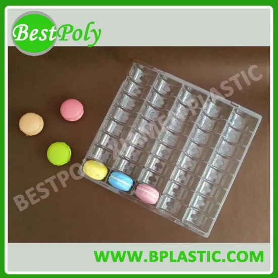 0.55mm clear PET clamshell macaron packaging for christmas