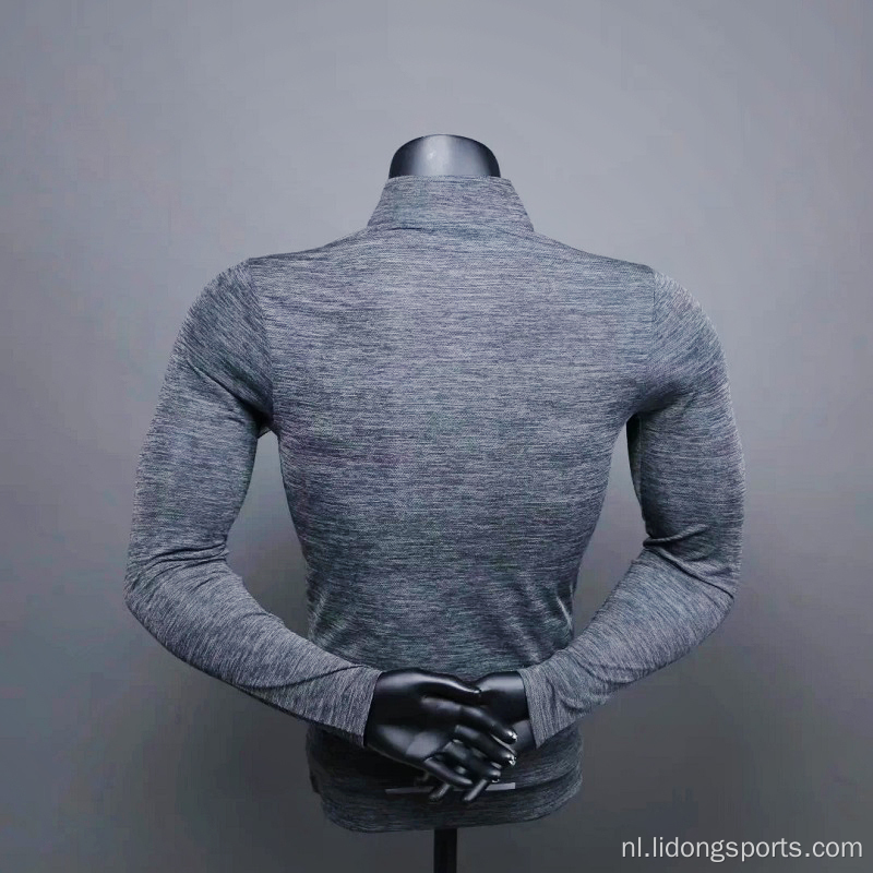 Aangepaste training Fitness Bodybuilding Half Zip Running T-shirt