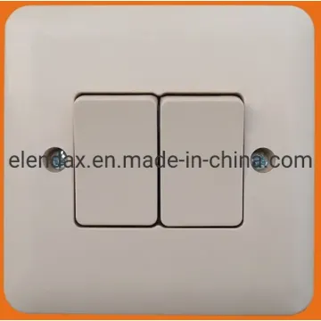 Interruptor de pared color crema de dos unidades para el hogar