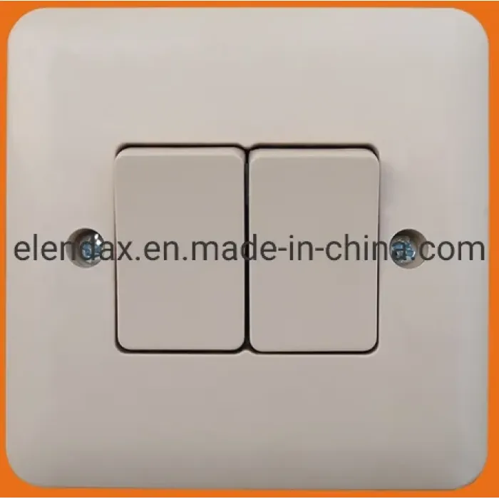 Кремовый двухклавишный настенный выключатель для дома