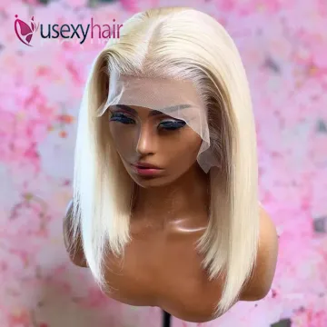 Wholesale 613 blonde bob human hair wigs,wholesale price peruvian short 613 human hair lace front wigs for black women