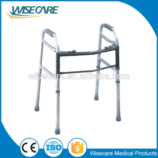 Aluminum old people Walker Two-button folding Walker