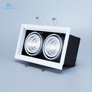 Embedded Double Head Spotlight Anti Glare 7w/10w Grille Ceiling Light