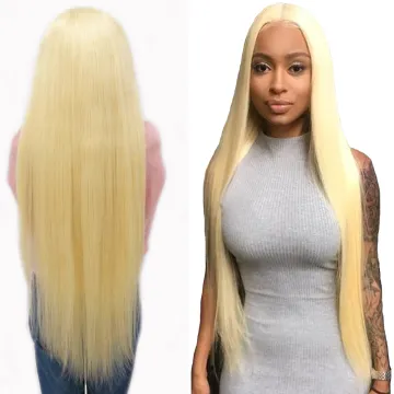 Honey Blonde 613 Human Hair Lace Wigs Brazilian Straight Blonde Lace Frontal Wigs 30 Inch 613 Wig Remy Human Hair