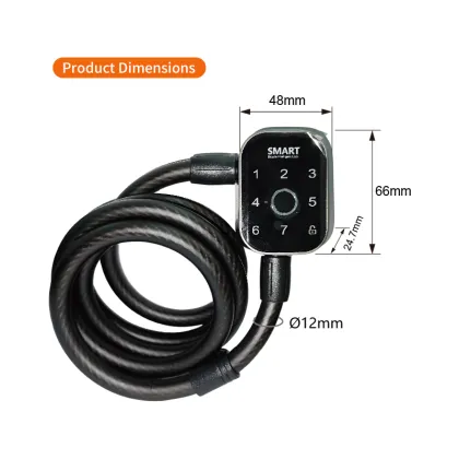 Smart Security Cable Password Fingerprint Bike Lock