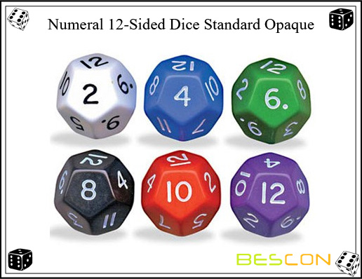 Numeral 12-Sided Dice Standard Opaque