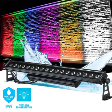 48 PCS Light Garn Porte de porte linéaire Tiltable 48B 24x18W Bar RGBW Fond 120leds City Color Stage Mur Washer Famiade LED FACADE IP65