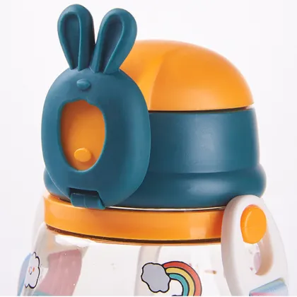 Cute Cartoon Baby Water Bottle with Handle and Strap