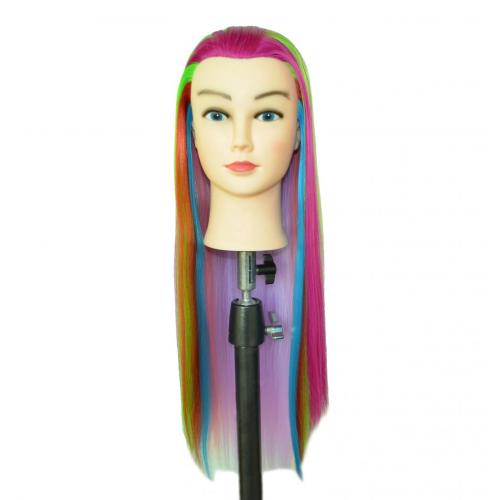 COLORFUL SYNTHETIC FIBER TRAINING MANNEQUIN HEAD FOR HAIRDRESSING CUTTING,BRAIDING,STYLING