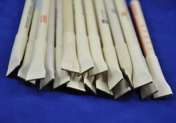 nature color paper ballpoint pens with paper top OEM logo
