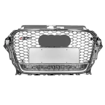 Silver Honeycomb AUDI RS3 Radiator Grill for 2014-2016 Audi A3 8V Facelift