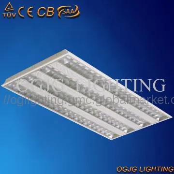 T5 aluminium louver light, fluorescent recessed grille lamp