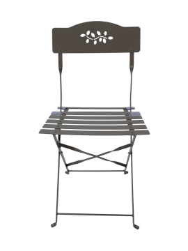 Outdoor Metal Folding Slat Chair with Leaf Pattern