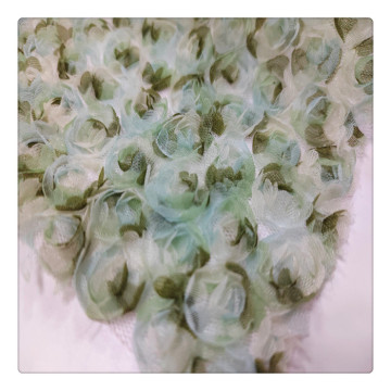 Green Broidered Tissu broderies lacets en ligne de broderie lourde