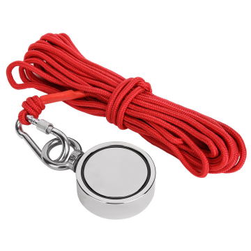 300kg Double Sided Fishing Magnet with Eyebolt - NdFeB D94MM Powerful Permanent Industrial Magnet 660lbs