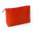Red Square Shape PU Cosmetic Bags With Bow-ties