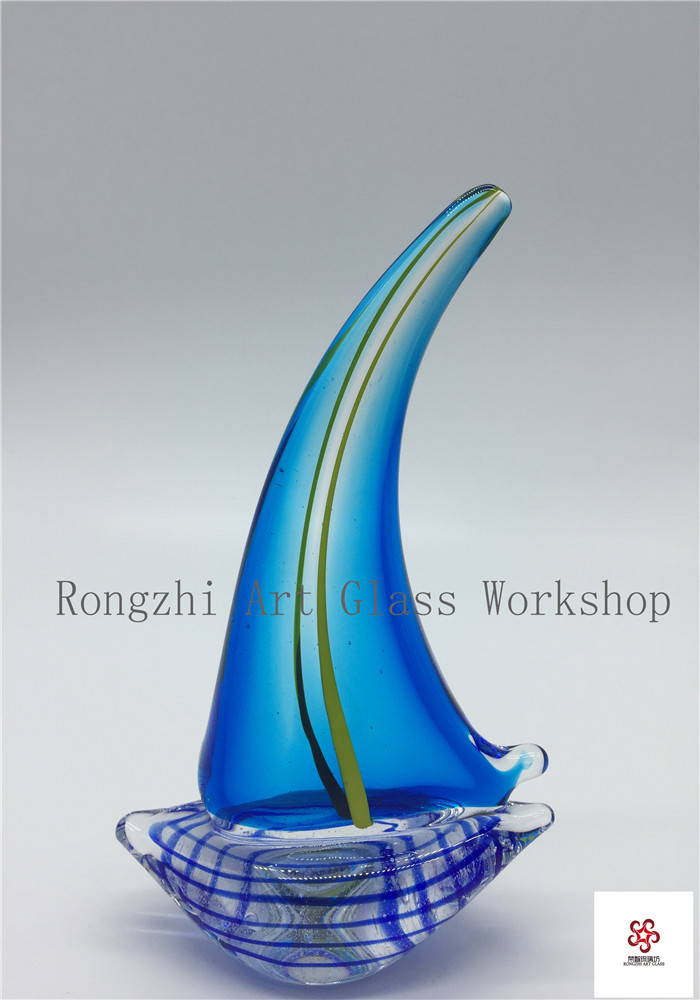 Sailboat Art Glass Sculpture