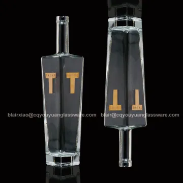 Square Vodka Bottle Super Flint Glass Bottle Fancy 750