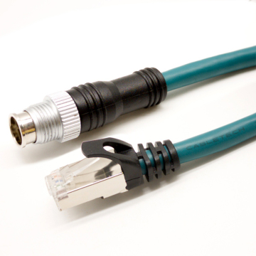 M12 bis RJ45-Stecker Luftfahrtstopfen Männlich 8 Pin X-codiert
