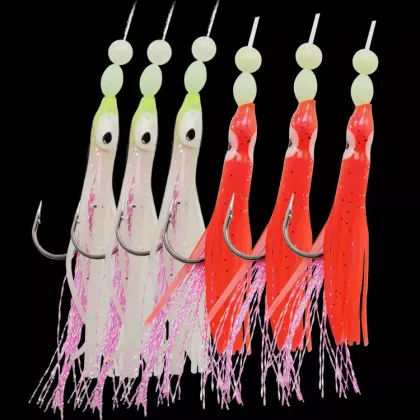 OUNA High Carbon Steel Fishing Gear: Luminous Lure Sabiki Squid Rigs for Sea Fishing