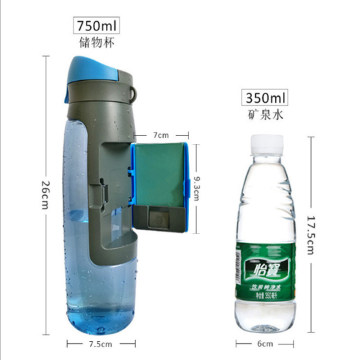 700ml Hot Sale Custom Logo Plastic PP Shaker Protein Water Bottle Money Storage