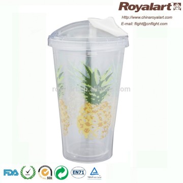 16oz Plastic straw cup