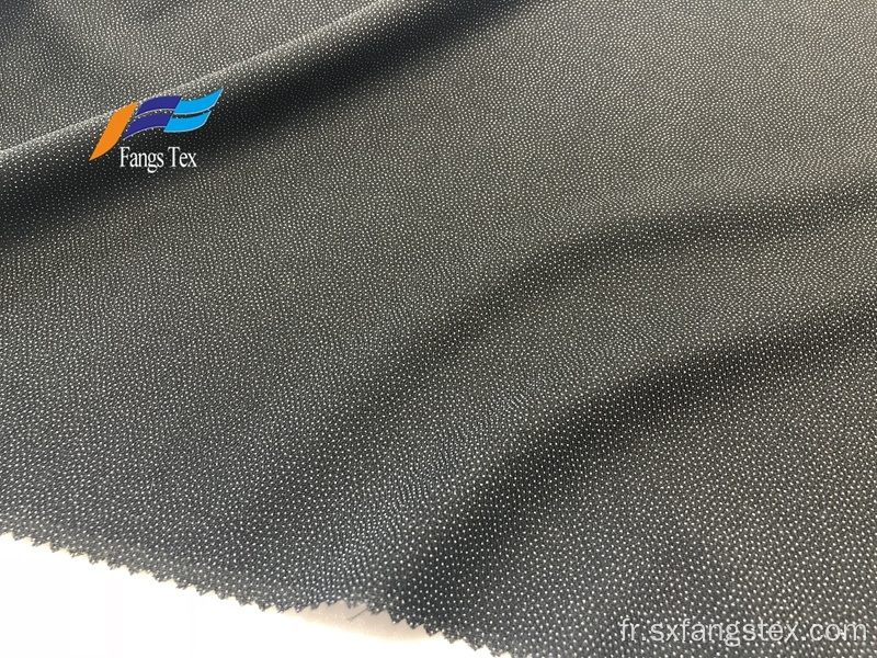 Tissu Abaya noir adhésif de doublures en polyester à pois jacquard