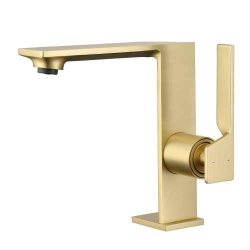 Jasupi 2021 New High Quality Brushed Gold Brass Lavatory Sink Faucet Bathroom Taps Basin Mixer