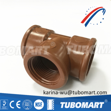 Top quality pipe fitting tee pph fitting for hot water pipe system