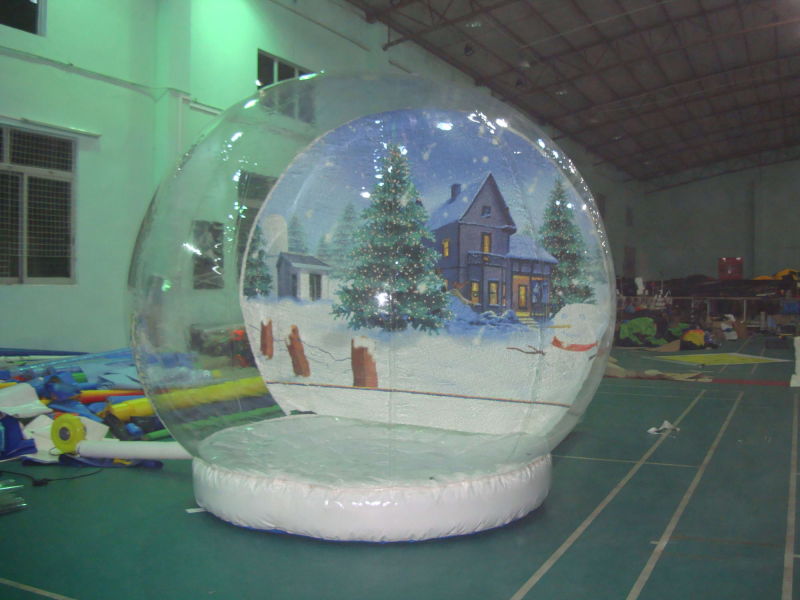 Clear Snow Globe with Christmad Backdrop