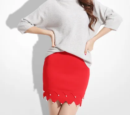 Wholesale 2015 Fall And Winter New Slim Package Hip Skirt Korean Wave Pearl Sexy Tight Skirts Q3520
