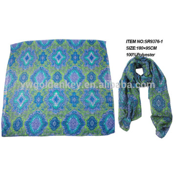 multicolor printed polyester infinity scarf spring summer scarf 2015