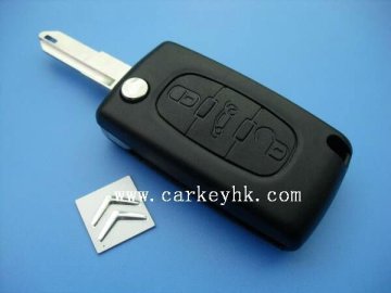 Citroen 3 button flip remote key with 3 buttons(Boot) 206 blade ID46 chip 433Mhz
