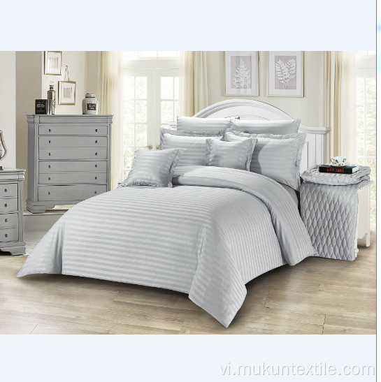 Sọc Polyester Wrinkle &amp; Fade Bộ đồ giường chống phai