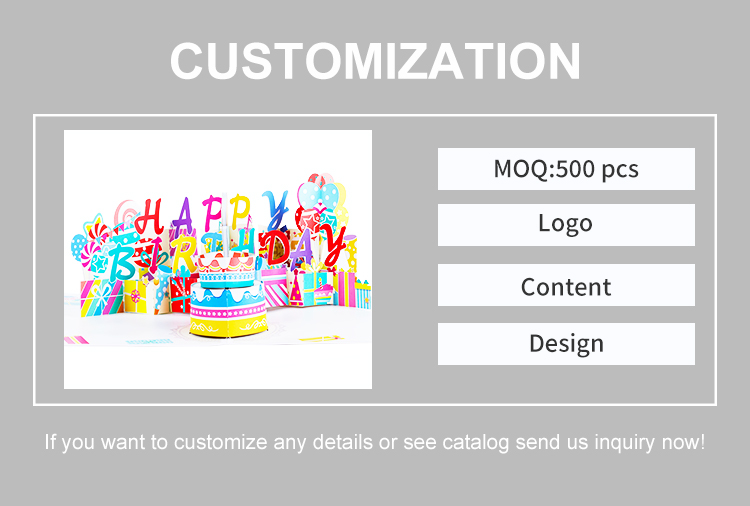 multicolor birthday pop up card