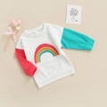 Sudadera bordada de la sudadera linda del arco iris