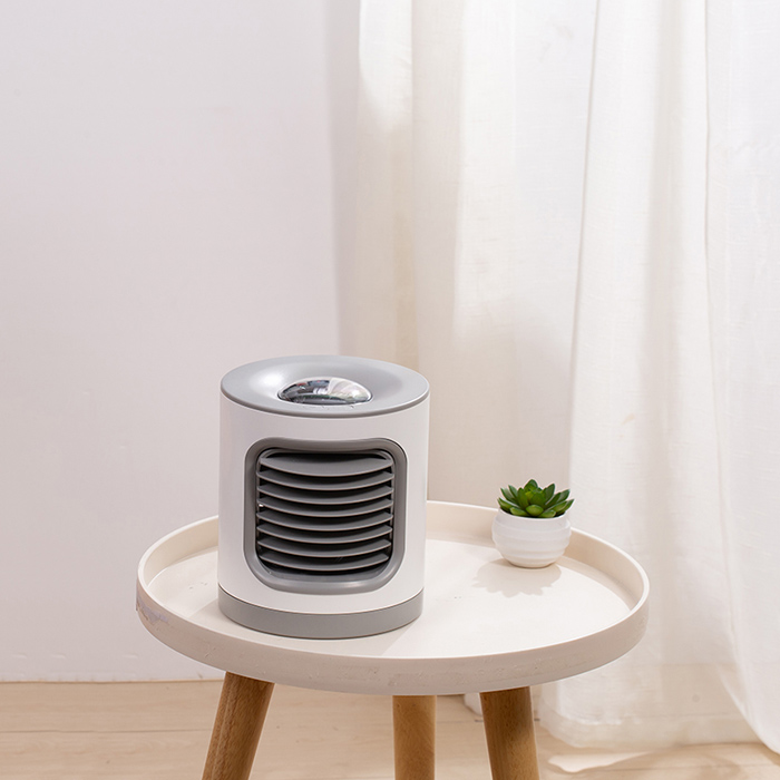 Mini ventilador de mesa sem lâmina com purificador de ar de calor frio