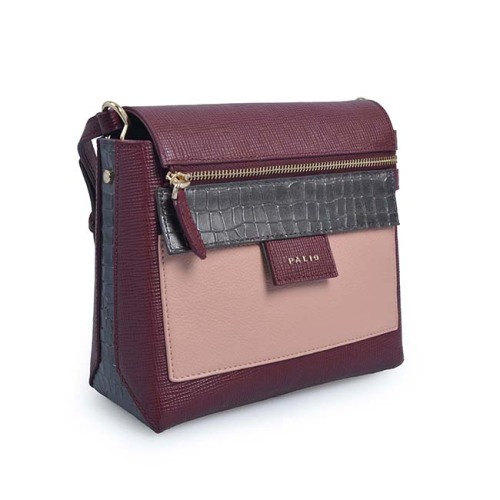 Neueste Design weibliche Mix Farbe Leder Crossbody Tasche